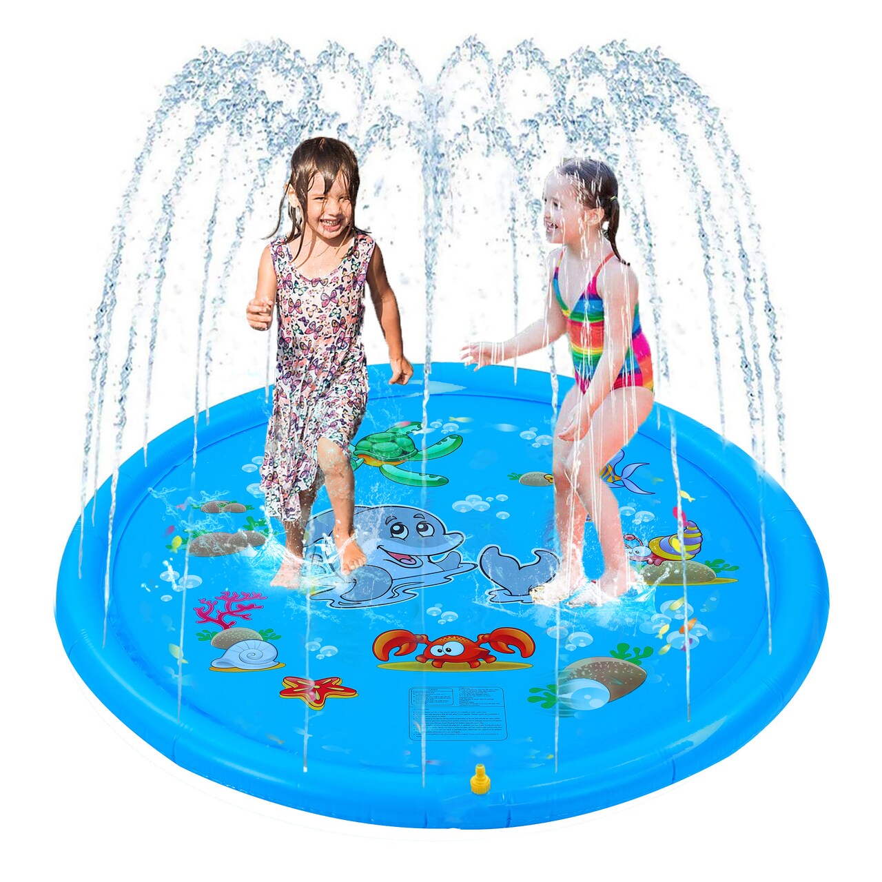 Dimple 67 inch Large Kids Sprinkler Play Mat for Toddlers Big Kids Outdoor Backyard Kid Toddler Sprinkler Pool Fun